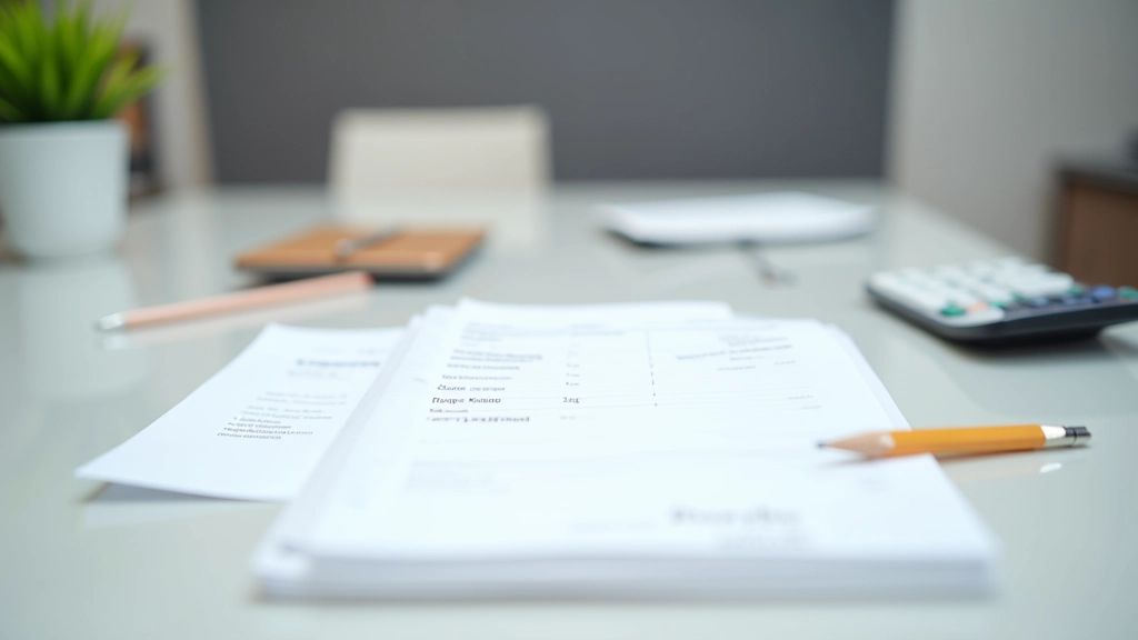 Účtenky a tržby na stole s poznámkovým blokem pro sledování výdajů