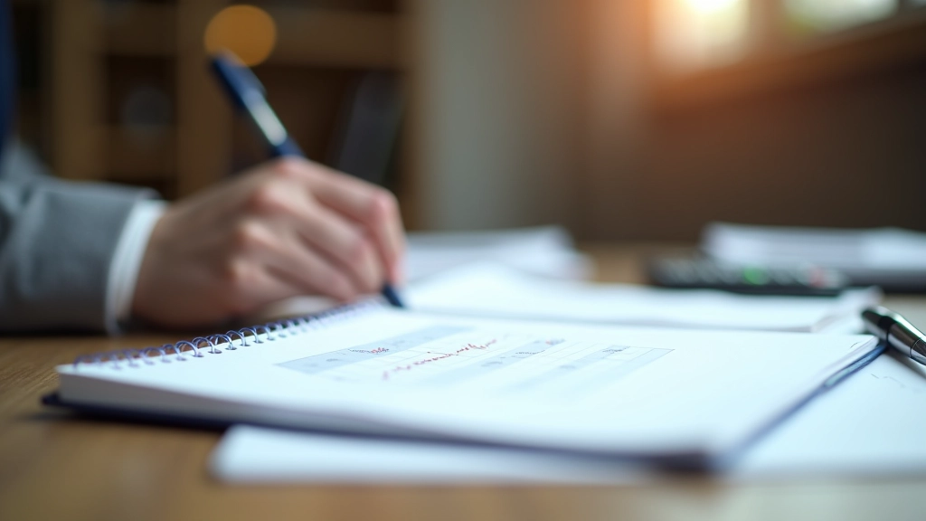 Osobní deník s poznámkami o výdajích a příjmech vedle kancelářských potřeb