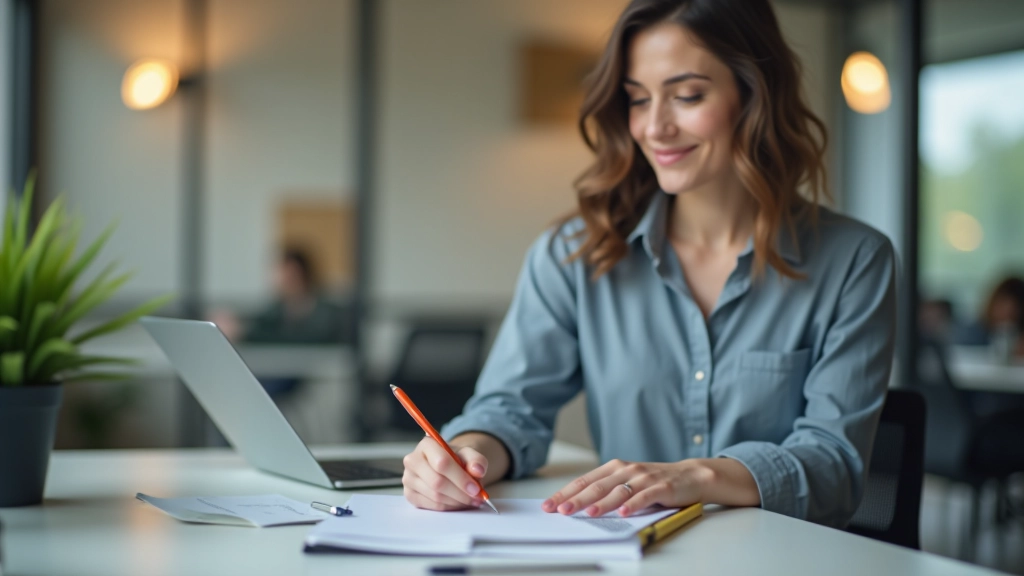 Osoba při psaní poznamenaní do poznámkového bloku vedle počítače s otevřenou daňovou aplikací